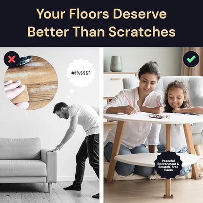 CasterMaster Square Rubber Furniture Pads - 2in x 2in, Pack of 8, Brown - Non-Slip Furniture Sliders for Hardwood Floors - Rubber Feet, Floor Protectors for Chairs & Hardwood Surfaces