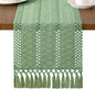 MLMW Boho Sage Green Table Runner Farmhouse Burlap Small Table Runner Dresser by MLMW