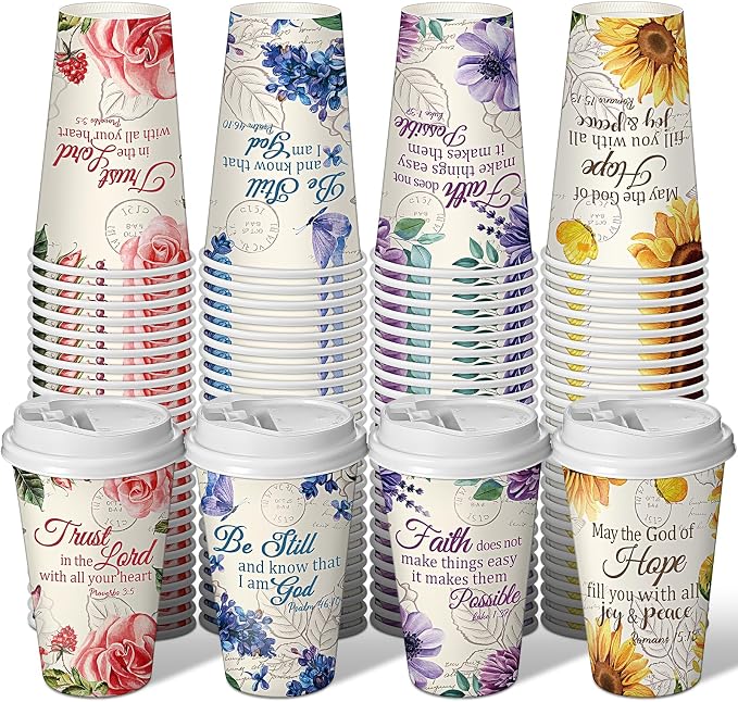 Dandat 100 Pcs Christian Disposable Coffee Cups by Dandat