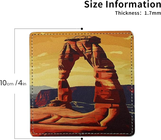 National Parks Coasters Square Leather Drinks Coaster Set - Image 4