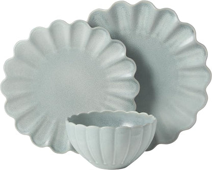 Gibson Elite Bistro Fleur Plates and Bowls Sets, 12-Piece Stoneware Dinnerware - Image 8