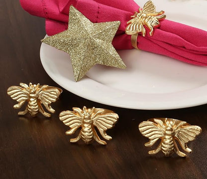 Lightnpro Gold Napkin Rings (Set of 12) - Coastal Christmas Table Decorations - Nautical Place Settings for Holiday Parties, Dinner, Kitchen & Home Dining - Perfect Wedding Ring Holder