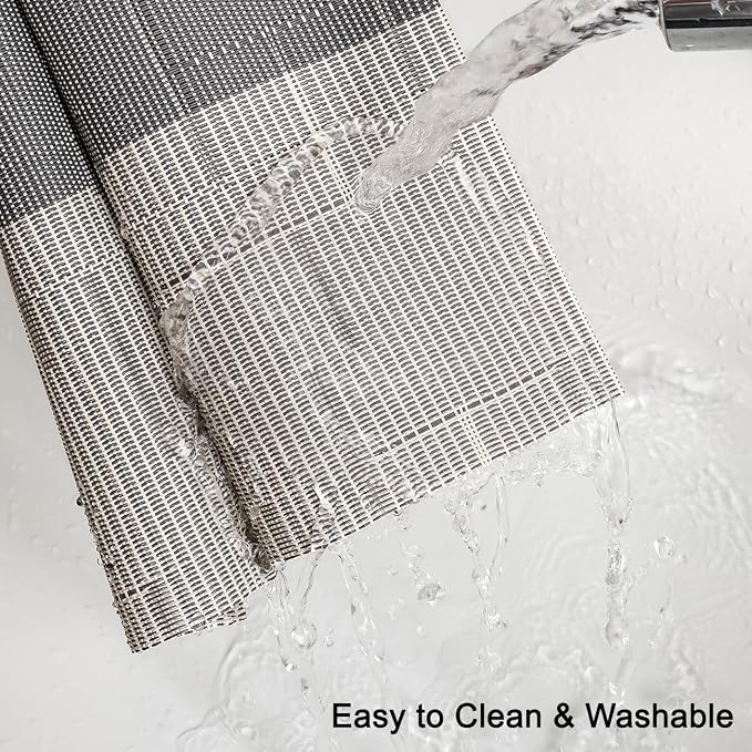 Table Runner 53 Inches Long, Vinyl Woven Farmhouse Table Runners | Washable - Image 3