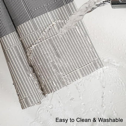 Table Runner 53 Inches Long, Vinyl Woven Farmhouse Table Runners | Washable - Image 3