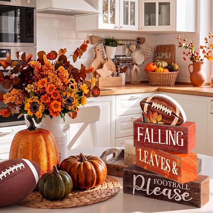 Moucuny 4 Pcs Fall Football Table Decorations - Image 7