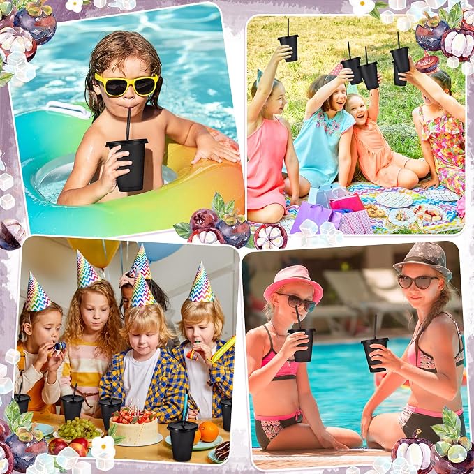 24 Pcs Plastic Tumblers with Lids and Straws, Reusable Cups with Lids Plastic - Image 7