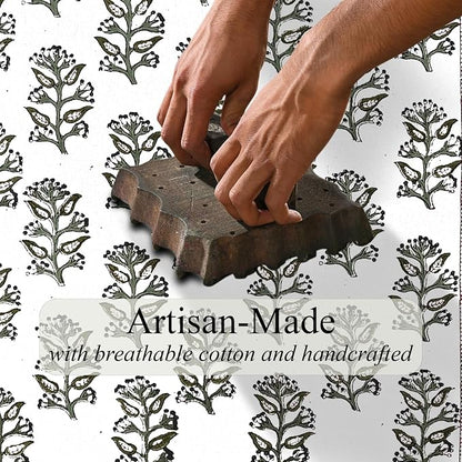 Evergreen Hand Block Print 100% Cotton Reusable Table Runner 16" X 70" Inches - Image 5