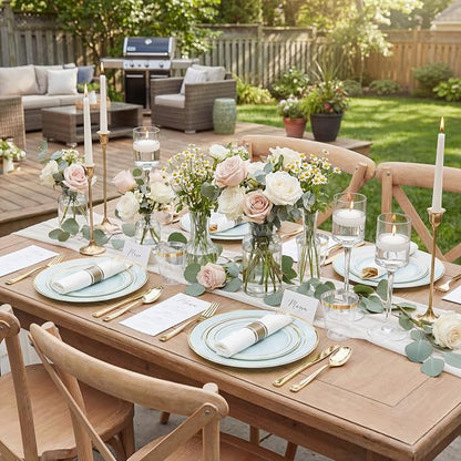175PCS Sage Green Plastic Plates - Image 6