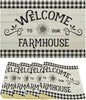 Vintage Farmhouse Placemat Set, Rustic Minimal Black White Check Inspirational Quotes Sketch Sunflower Pattern Home Decoration Linen Table Mats for Dining Room Kitchen Party (17x12in) x4P