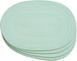 Noctiflorous Oval Braided Placemats Set of 4 Woven 12x18 Inch Non Slip Washable Heat Resistant Place Mats Round Tablemats for Dining Kitchen Party Daily Table Decor Dinner Mats (Mint Green, 4)