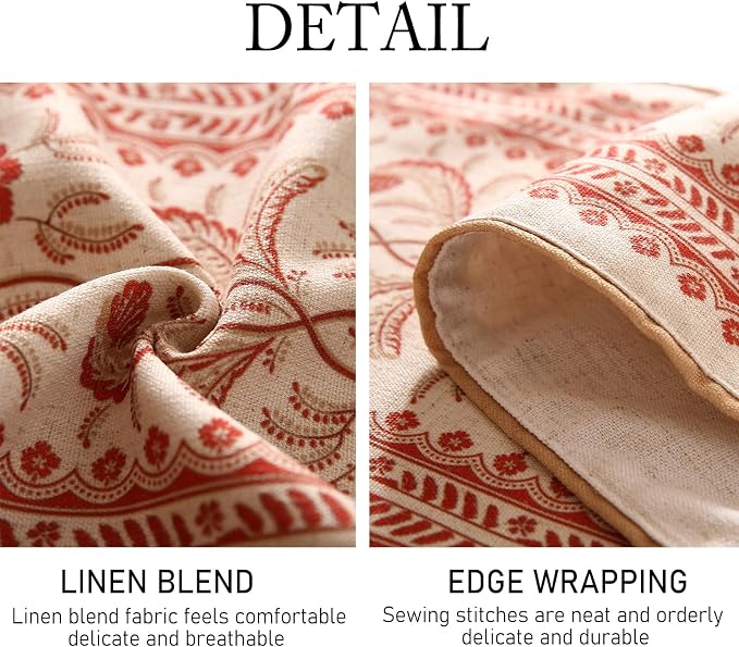 Designer Vintage Linen Extra Long Table Runner, Floral Pattern, Dining Table - Image 5