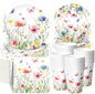 250 Pcs Wildflower Party Decorations Include Spring Summer Floral Paper Plates by Ziliny
