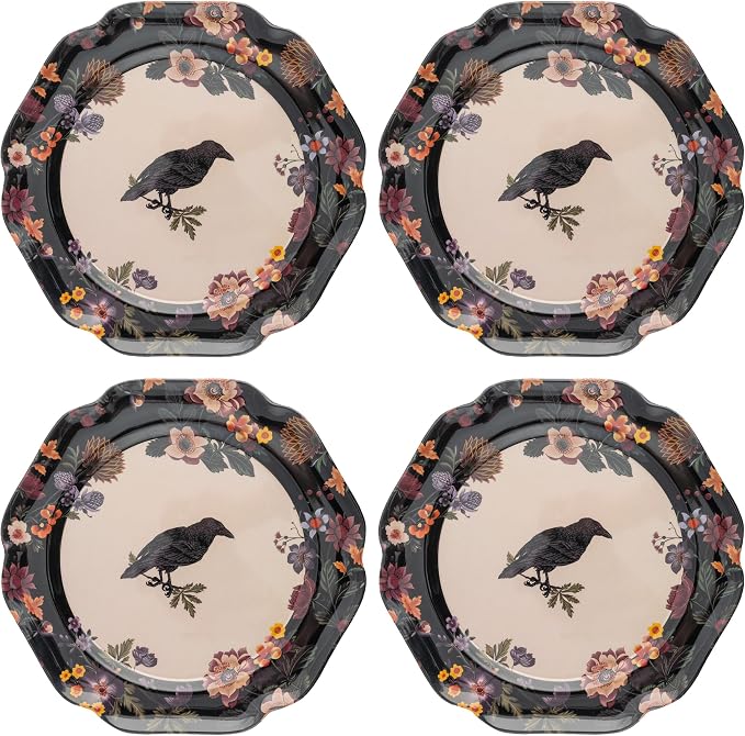 Karma, 8.75 inches Melamine Salad Plates Set of 4, Reusable Dishwasher Safe by KarmaGifts