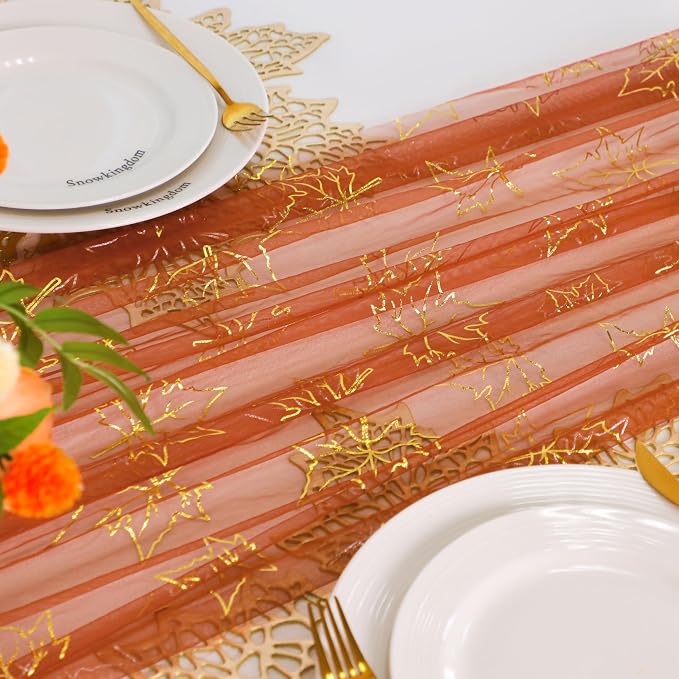 Snowkingdom Fall Thanksgiving Table Runner 10Ft - Image 2