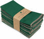 FINGERCRAFT Dinner Cloth Napkin Cotton Blend 12 Pack Mitered Corners with Elegant Golden Lace for Everyday Use Napkins are Pre Shrunk and Good Absorbency Wedding Christmas Special Color Eden Green