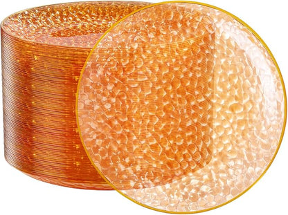 Rubtlamp 100Pcs Orange Plastic Dinner Plates, 10 Inch Disposable Orange Dinner by Rubtlamp
