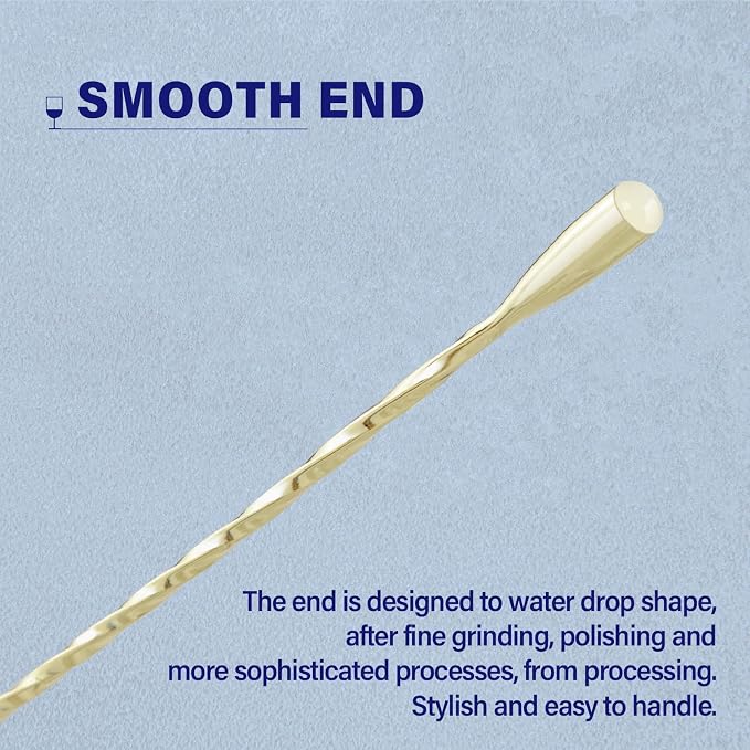 Bar Spoon Cocktail Mixing Stirrers, 12” Long Handle, Long Drink Spoons - Image 5