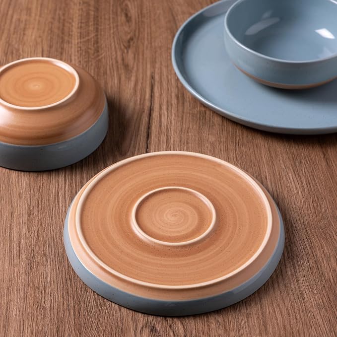 AmorArc Dinnerware Sets for 4, 12 Pieces Ceramic Plates and Bowls Set | Scratch - Image 4