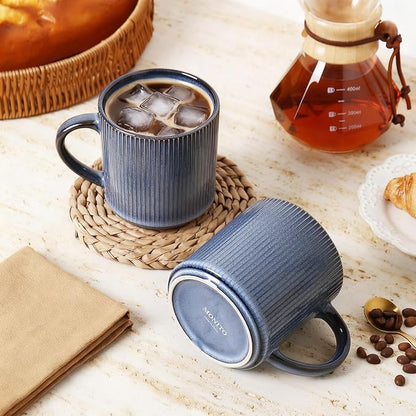 MONITO 16Oz Coffee Mugs Set of 6, Rustic Ceramic Coffee Cups Set - Image 3