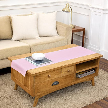 Solino Home 100% Pure Linen Dining Table Runner Pink, Athena 14 x 60 in | Table by SolinoHome