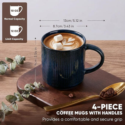E-far Coffee Mugs Set of 4, 12 oz Stoneware Coffee Cups - Image 2