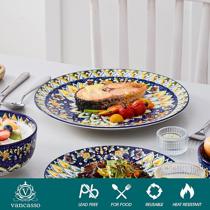 vancasso 12 Pieces Dinnerware Sets, Porcelain Dishes Set - Image 3