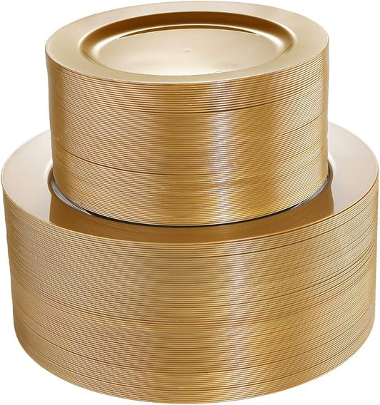 102 Pieces Solid Gold Disposable Plates by I00000