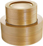 I00000 102 Pieces Solid Gold Disposable Plates, Gold Plastic Plates Premium Plastic Party Plates Includes: 51 Dinner Plate 10.25 Inch and 51 Salad/Dessert Plate 7.5 Inch for Wedding & Party