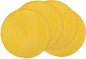 AHHFSMEI Round Braided Placemats 15 Inch Round Table Mats for Dining Tables Natural Woven Heat Resistant Place mats Set of 4 (Yellow,4)