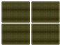 Pimpernel Shagreen Leather Effect Set of 4 Placemats – Decorative Olive Green by Pimpernel