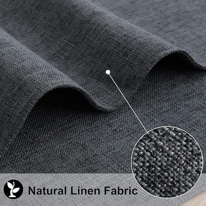 homing Cotton Linen Placemats Set of 4, Cloth Washable Farmhouse Dining Table Mats for Indoors & Outdoors, Easy to Clean, Charcoal, 13 x 19 Inch