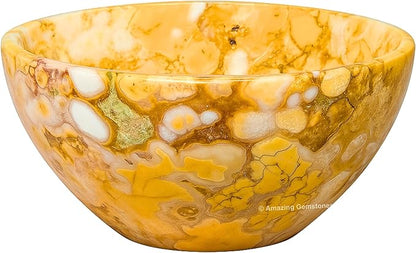 Conglomerate Jasper Crystal Bowl - 2 Inch Decorative Bowls for Room and Home Decor - Gemstone Healing Crystals for Elegant Display, Positive Energy Balance and Gift