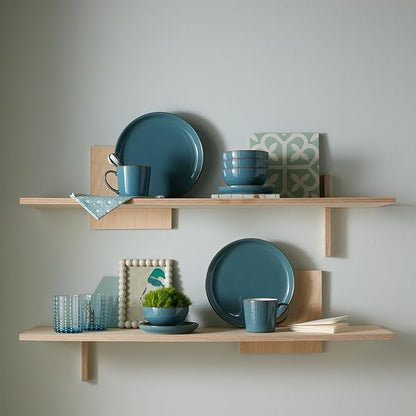 Denby - Azure Coupe Medium Plate - 8.25in Single Dinner, Lunch, Salad Plates For Everyday Use - Blue Ceramic Stoneware Tableware - Dishwasher & Microwave Safe - Scratch & Chip Resistant