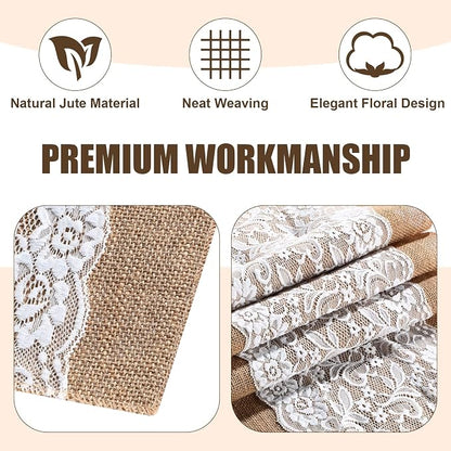Tatuo 12 Pieces Burlap Table Runners - Image 3