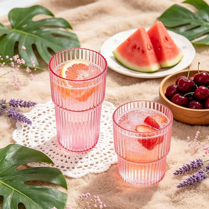 12 Pack Plastic Wine Glasses, 16 Oz Highball Glasses & 12 Oz Cocktail Glasses - Image 2