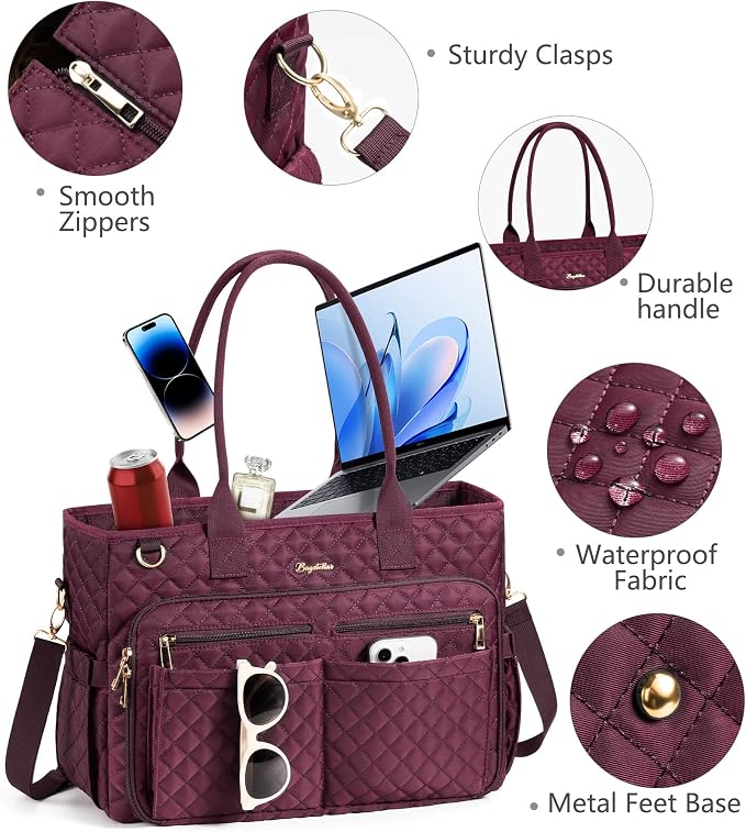 Bagstellar Teacher Tote Bag for Women, 15.6" Laptop Work Tote Computer Bag | - Image 7