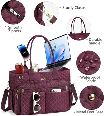 Bagstellar Teacher Tote Bag for Women, 15.6" Laptop Work Tote Computer Bag | - Image 7