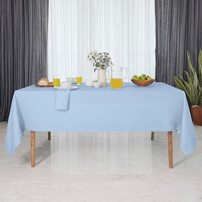 D'Moksha Homes Linen Tablecloth 60 x 120 Inch - 100% Pure Linen Powder Blue Table Cloth for Rectangle Tables - Machine Washable Cloth Tablecloth for Spring, Easter