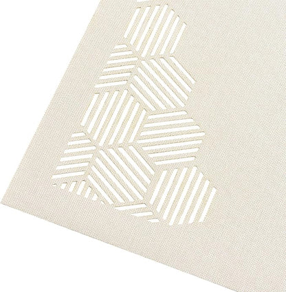 Cloth Placemats Set of 6 for Dining Table, Decorative Placemats with Hollow Design Table Cloth Set, Table Mats for Dining Table 12"x18" Cream