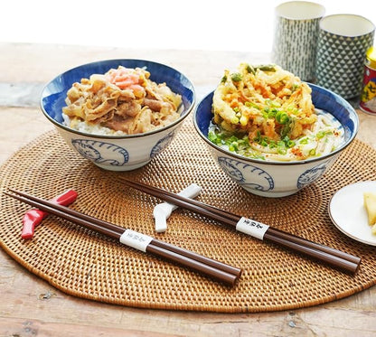 Mino Ware Cat-Design Rice Bowl & Wakasa-Nuri Wooden Chopsticks Pair Set - Image 7