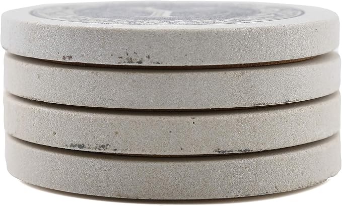 Thirstystone Monogram Round Natural Sandstone Coaster 4 Pack | 4" Diameter - Image 4