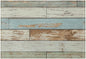 Rustic Plank Placemat Set, Vintage Old Shabby Colorful Beige Green Blue Farmhouse Barn Wooden Board Pattern Home Decor Linen Table Mats for Dining Room Kitchen Party (17x12in) x6P