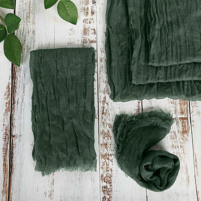 Efavormart 5 Pack 24"x19" Moss Green Matte Gauze Cheesecloth Napkins, Forest - Image 8