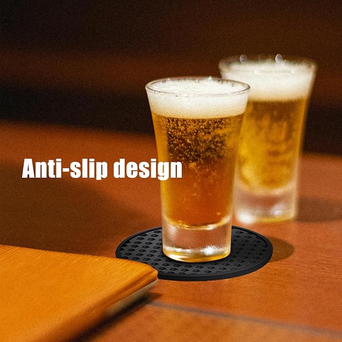 Silicone Coasters 6 Pack with Holder, Non-Slip Non-Stick Heat Resistant Cup Mat - Image 5