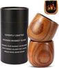 Handmade Charcoal-roasted Retro Wooden Whiskey Glass Set (2 Pieces), Classic Cocktail Glass, Traditional Bourbon Glass, Holidays, Men's Business Gifts