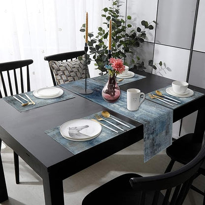 Emvency Table Runner and Placemats Set of 6, Abstract Modern Vintage | Painting - Image 7