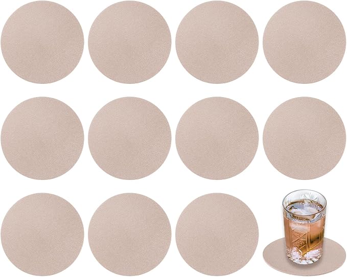uxcell Round Faux Leather Coasters 4 Inch, Drink Coasters Suit by uxcell
