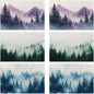 Misty Forest Placemats Set of 6, Rustic Mountain Linen Washable for Christmas, Thanksgiving, Party, and Daily Dining, Decorative Table Mats for 4-6 Person Table