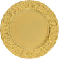 150 Pcs Antique Charger Plates Bulk, 13in Reusable Serving Plates Embossed Rim Plastic Party Dinner Plate Chargers Round Decorative Server Plate for Wedding Party Event Tableware