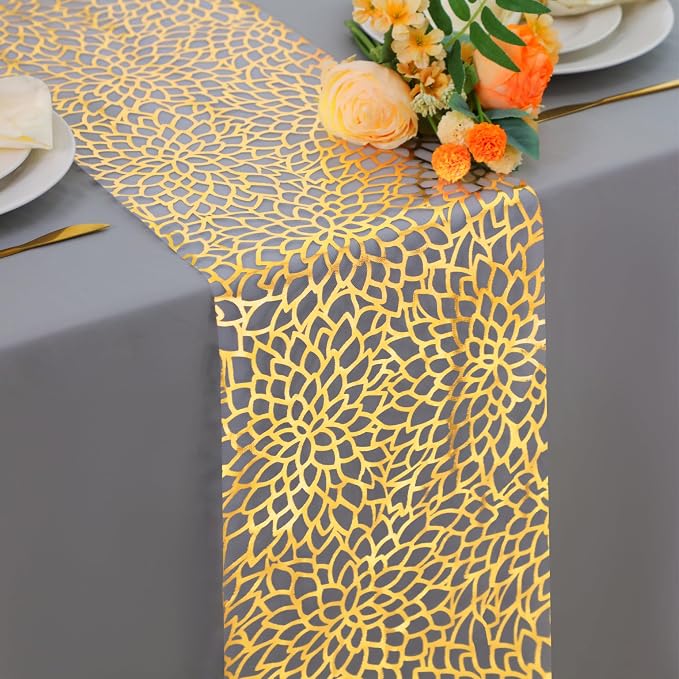 Snowkingdom 2 PCS Gold Table Runner 108 Inches Long by Snowkingdom